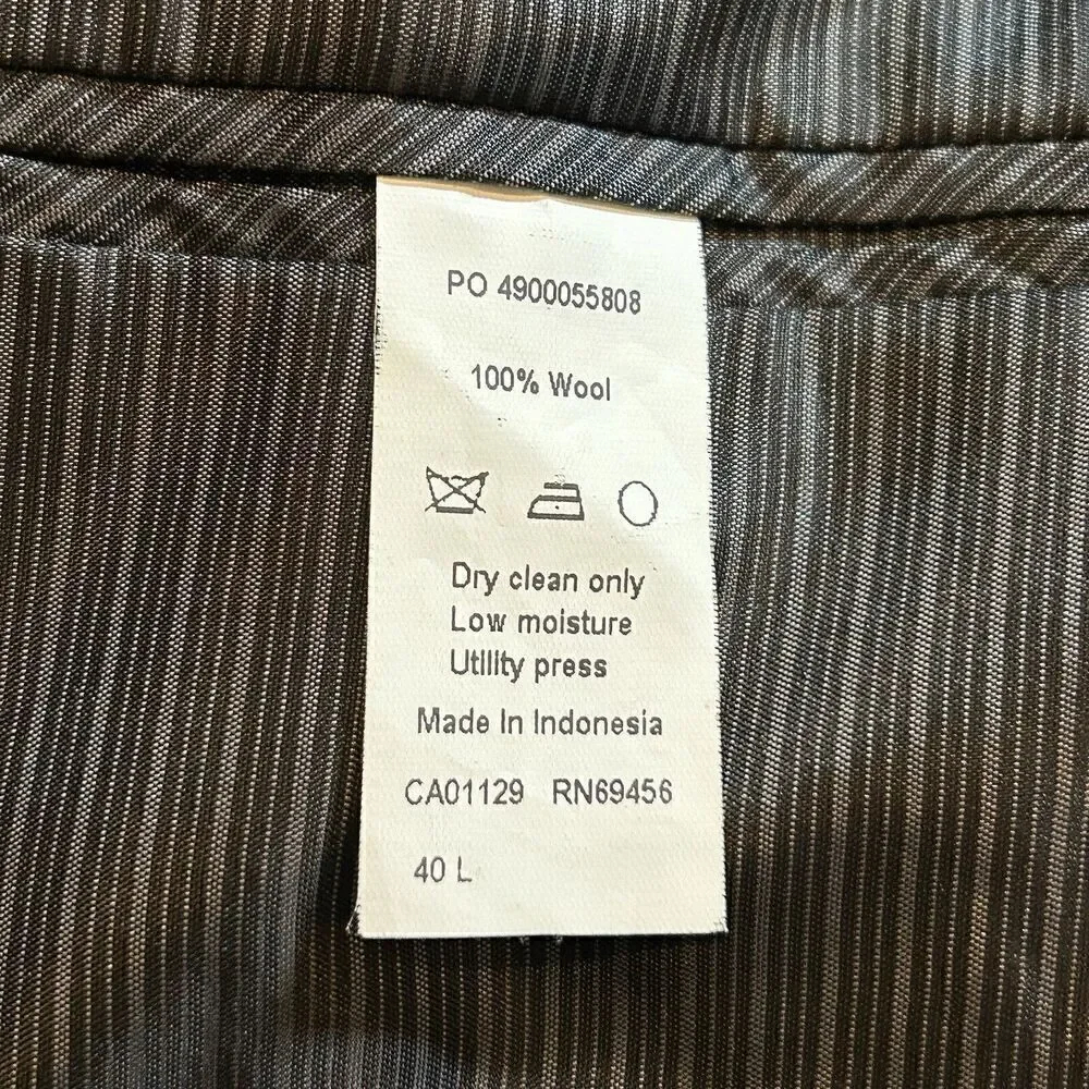 CALVIN KLEIN Men's 40L Slim Fit Gray 100% Wool Blazer Sport Coat Suit Jacket